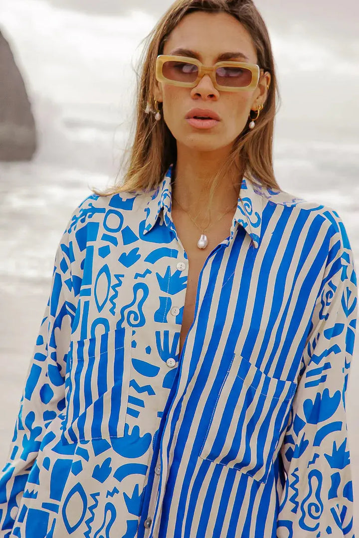 PEGGY SHIRT - GEO PRINT BeachLife Concept