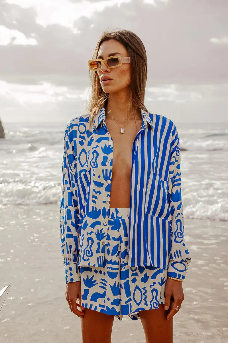 PEGGY SHIRT - GEO PRINT BeachLife Concept
