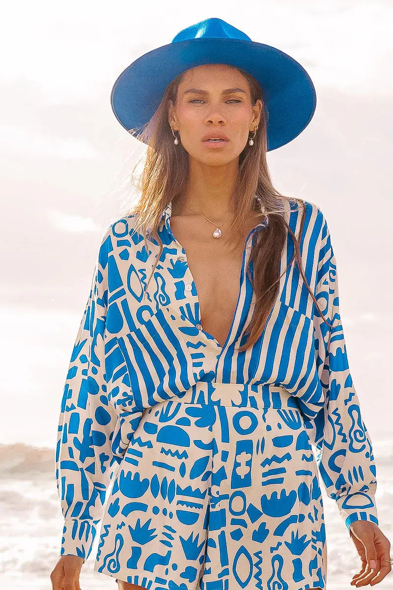 PEGGY SHIRT - GEO PRINT BeachLife Concept