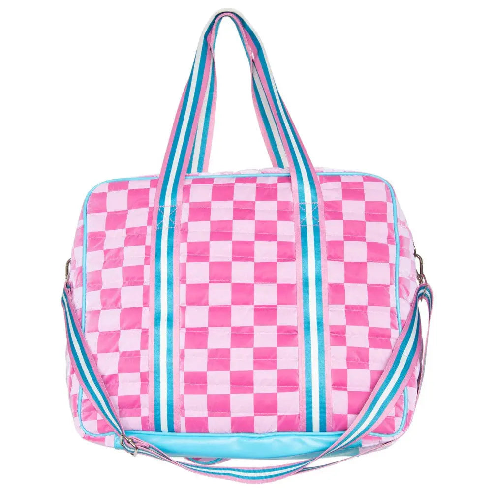 PINK CHECKERPRINT PADEL TOTE BAG - BeachLife Concept
