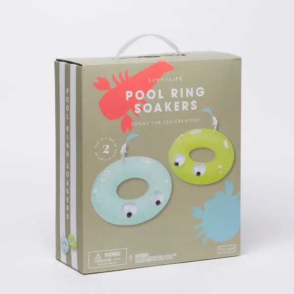 POOL RING SOAKERS SONNY THE SEA CREATURE CITRUS SET OF 2 BeachLife Concept
