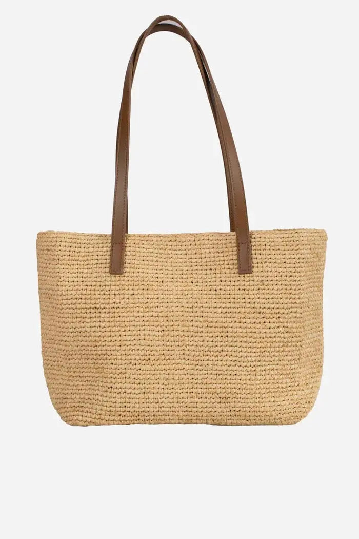 RAFFIA CITY SHOULDER BAG FLOWERS PATCH MC2 SAINT BARTH