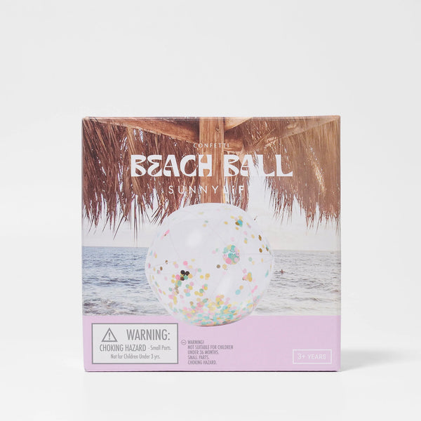 INFLATABLE BEACH BALL CONFETTI MULTI