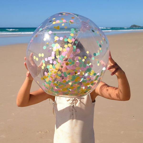 INFLATABLE BEACH BALL CONFETTI MULTI