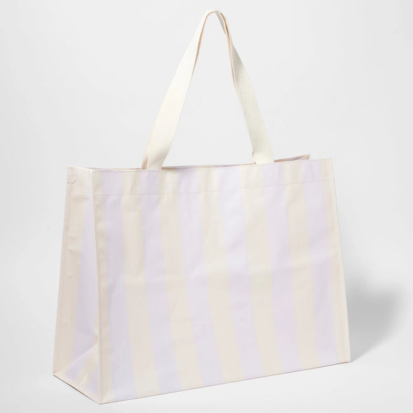 CARRYALL BEACH BAG RIO SUN PASTEL LILAC STRIPE