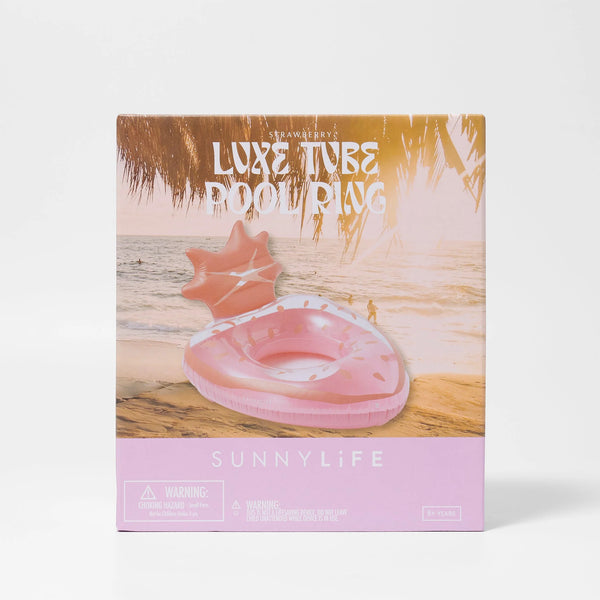 LUXE TUBE POOL RING STRAWBERRY PINK