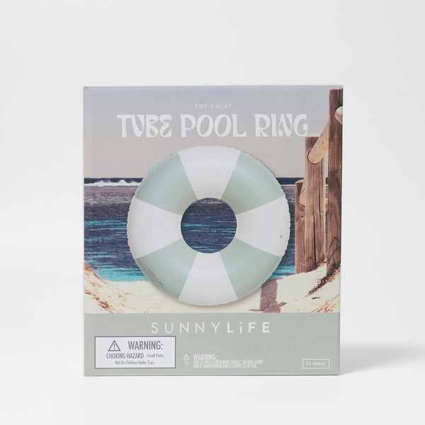 TUBE POOL RING THE VACAY SOFT OLIVE STRIPE