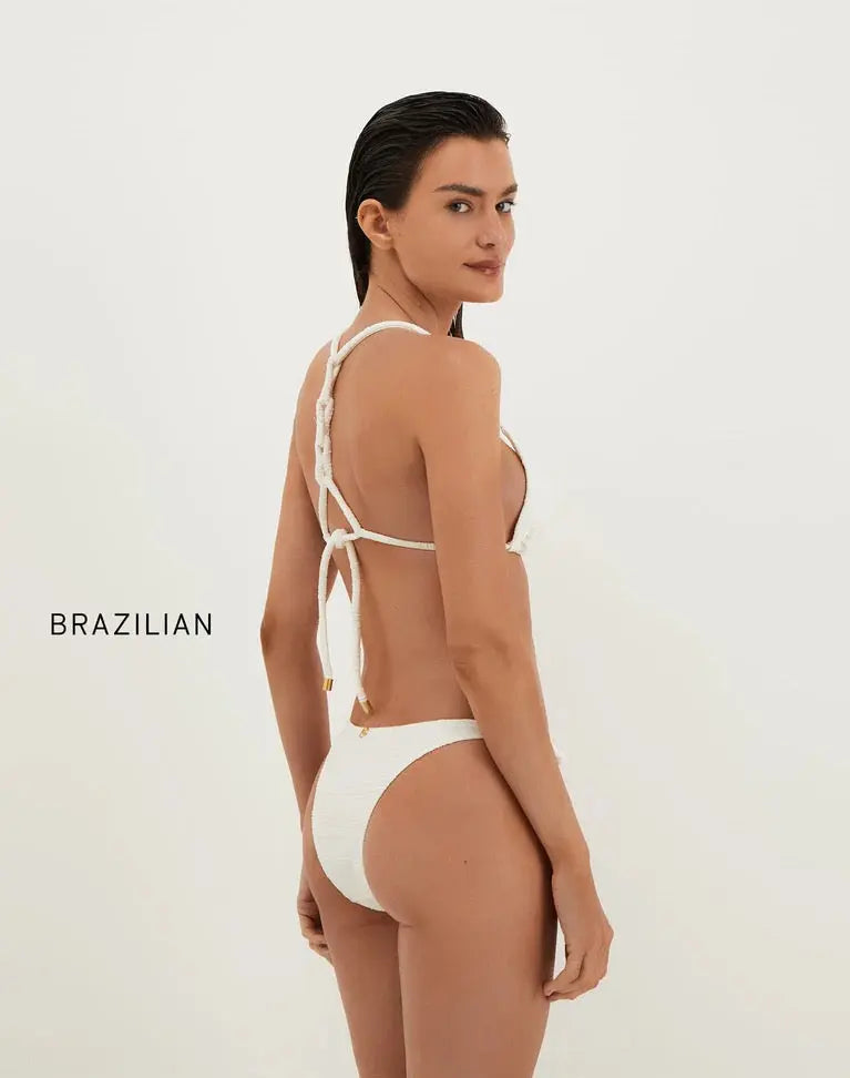 SAVYON LEANNE T-BACK TRI TOP - BTM BR WHITE BeachLife Concept