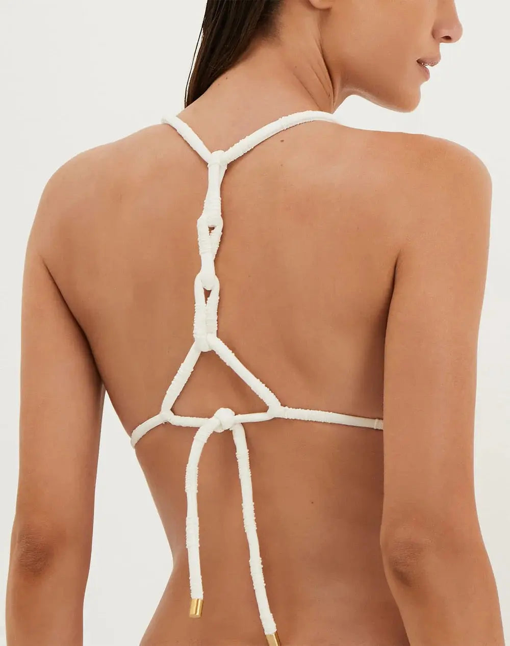 SAVYON LEANNE T-BACK TRI TOP - BTM BR WHITE BeachLife Concept
