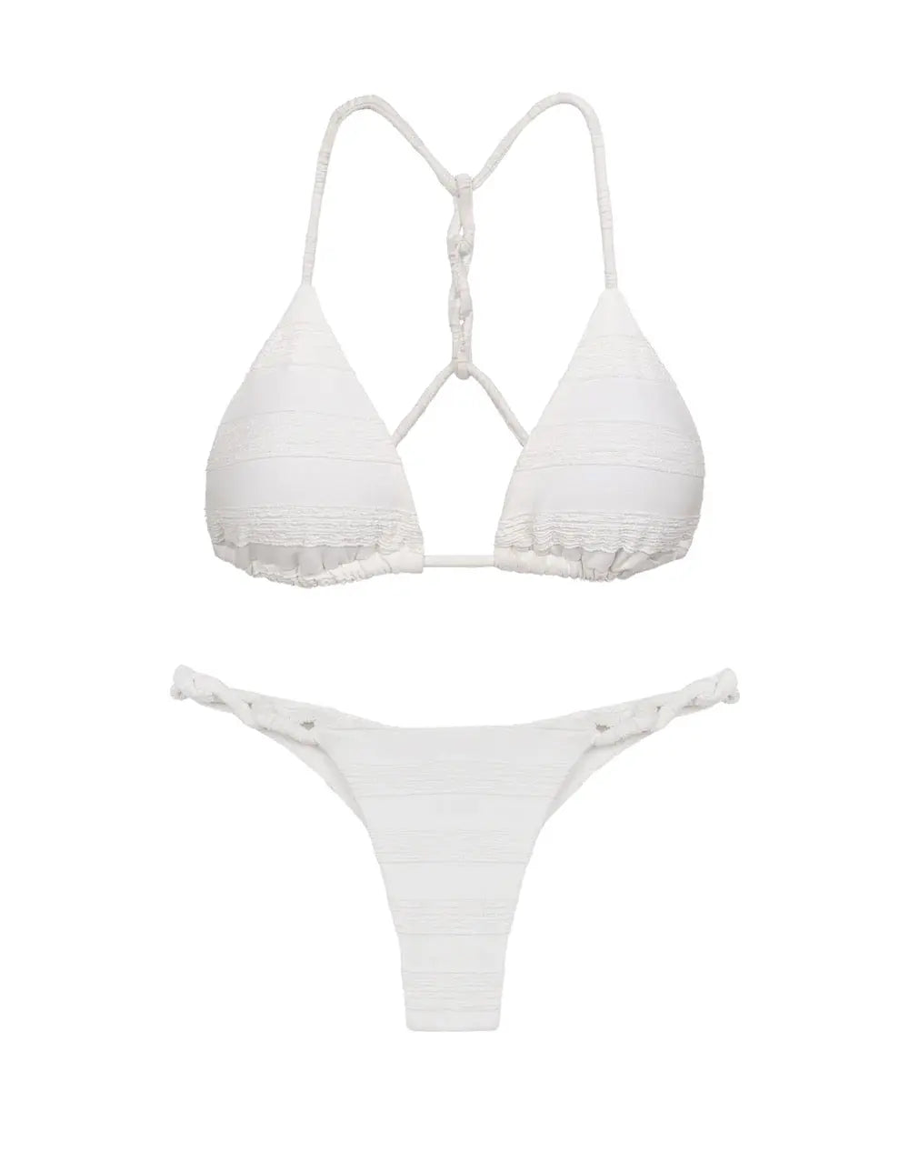 SAVYON LEANNE T-BACK TRI TOP - BTM BR WHITE BeachLife Concept