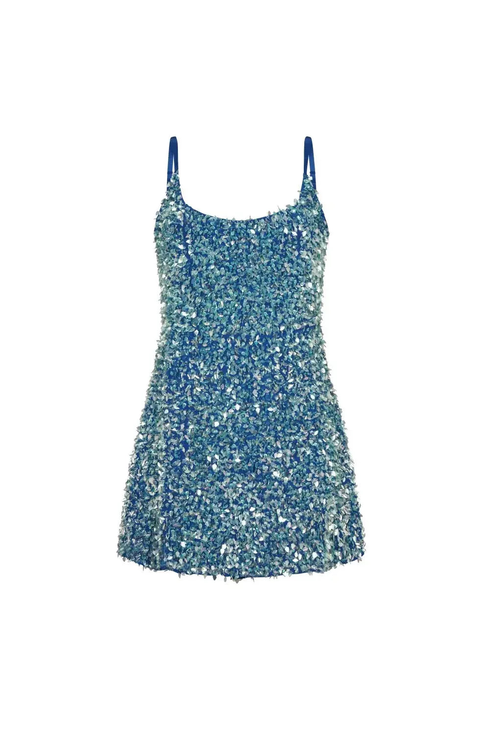 SEA GLASS SEQUIN MINI DRESS AQUA PITUSA