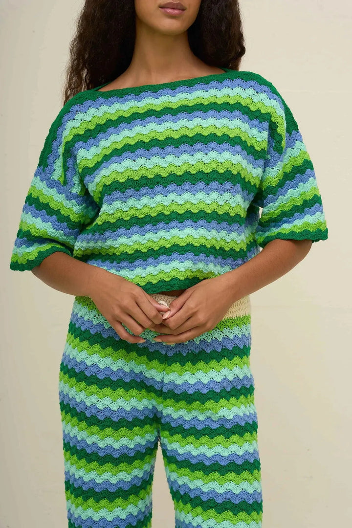 SHELL WAVES CROCHET PULLOVER TOP PITUSA