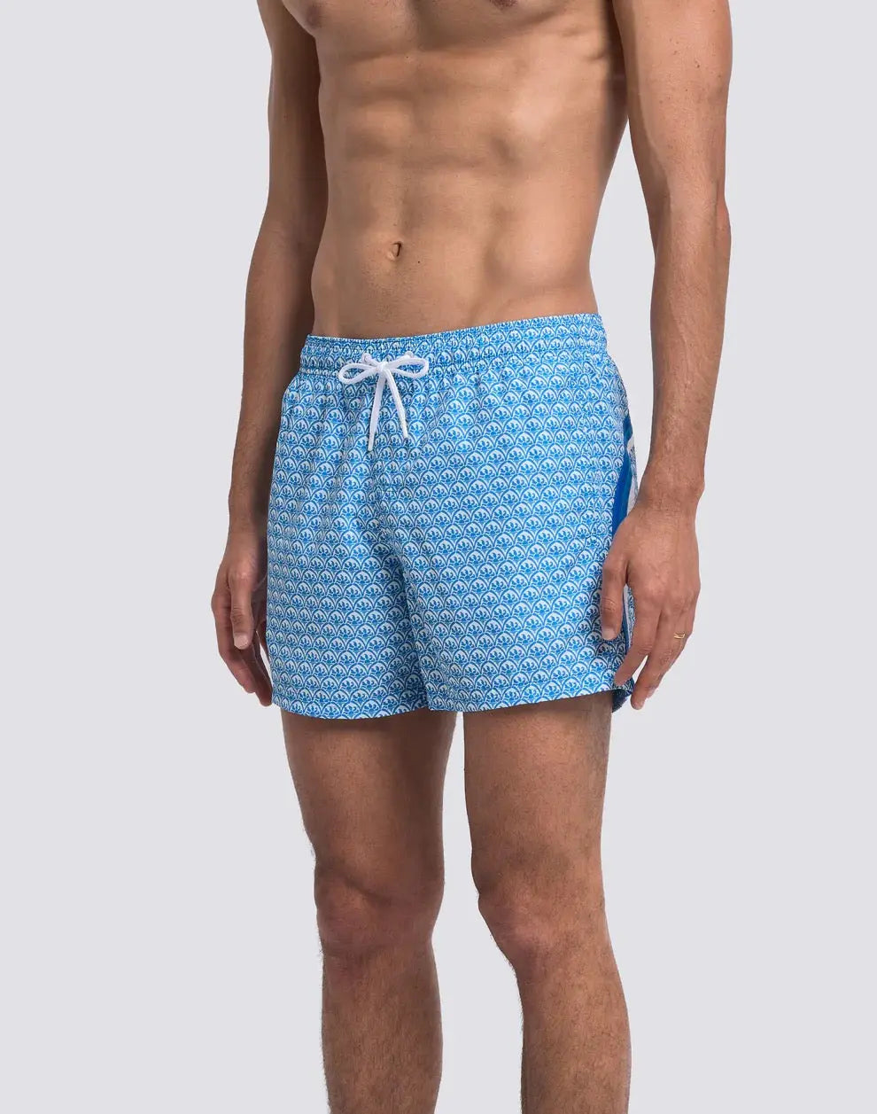 SHORT SWIMSHORTS WITH ELASTICATED WAIST REPREVE® RECYCLED POLYESTER WITH SUNSET MAIOLICA PRINT SUNDEK