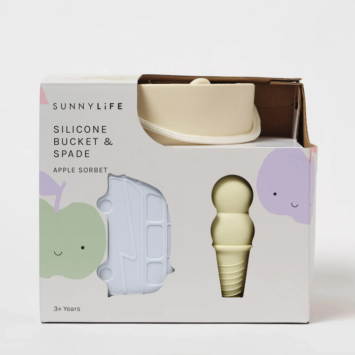 SILICONE BUCKET & SPADE SET APPLE SORBET MULTI - BeachLife Concept
