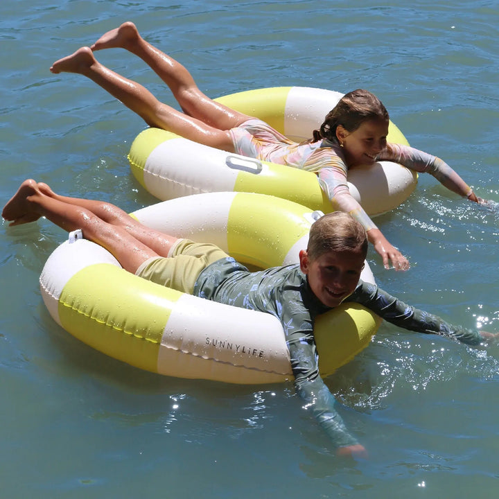 SLIM TUBE POOL RING TIDES OUT CITRUS STRIPE - BeachLife Concept