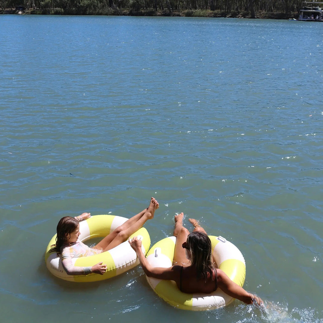 SLIM TUBE POOL RING TIDES OUT CITRUS STRIPE - BeachLife Concept