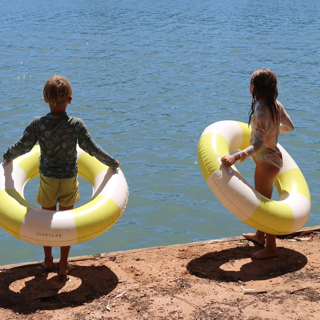 SLIM TUBE POOL RING TIDES OUT CITRUS STRIPE - BeachLife Concept