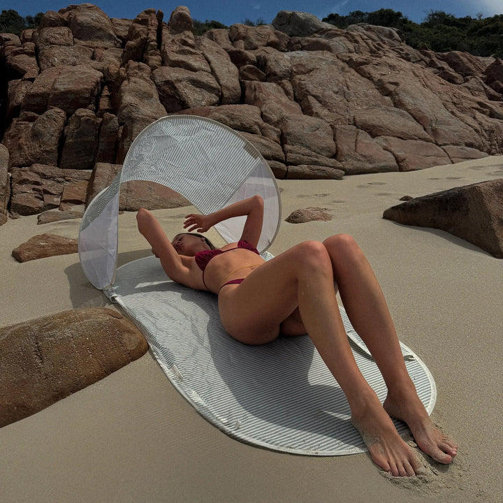 SOLO SUN SHADER - LA PALMA SAGE STRIPE - BeachLife Concept
