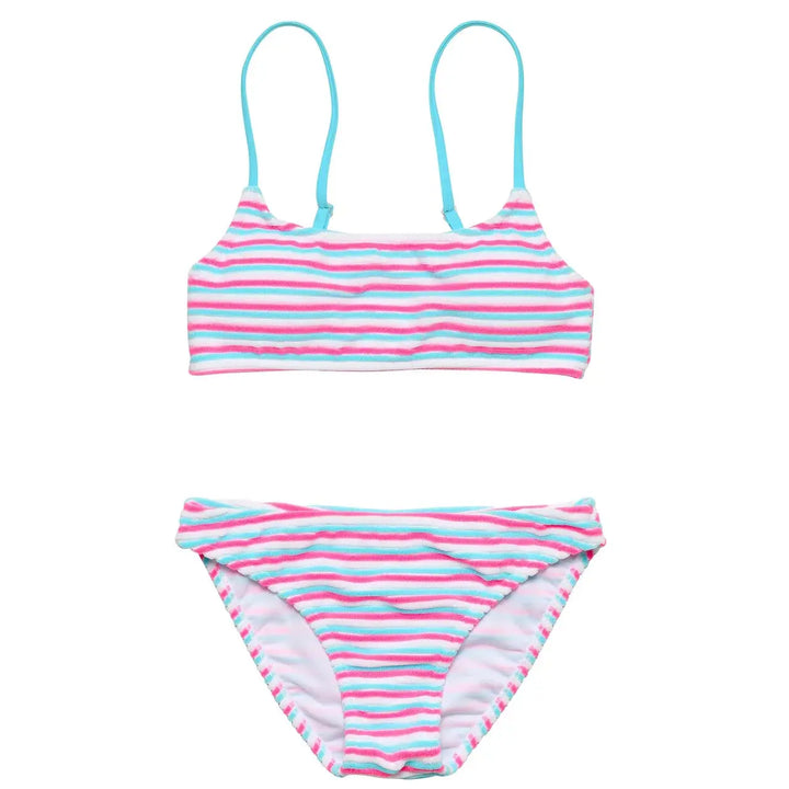 SORBET STRIPE TEEN CROP BIKINI SNAPPER ROCK