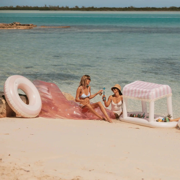 STRIPE TUBE POOL FLOAT PINK & WHITE - BeachLife Concept