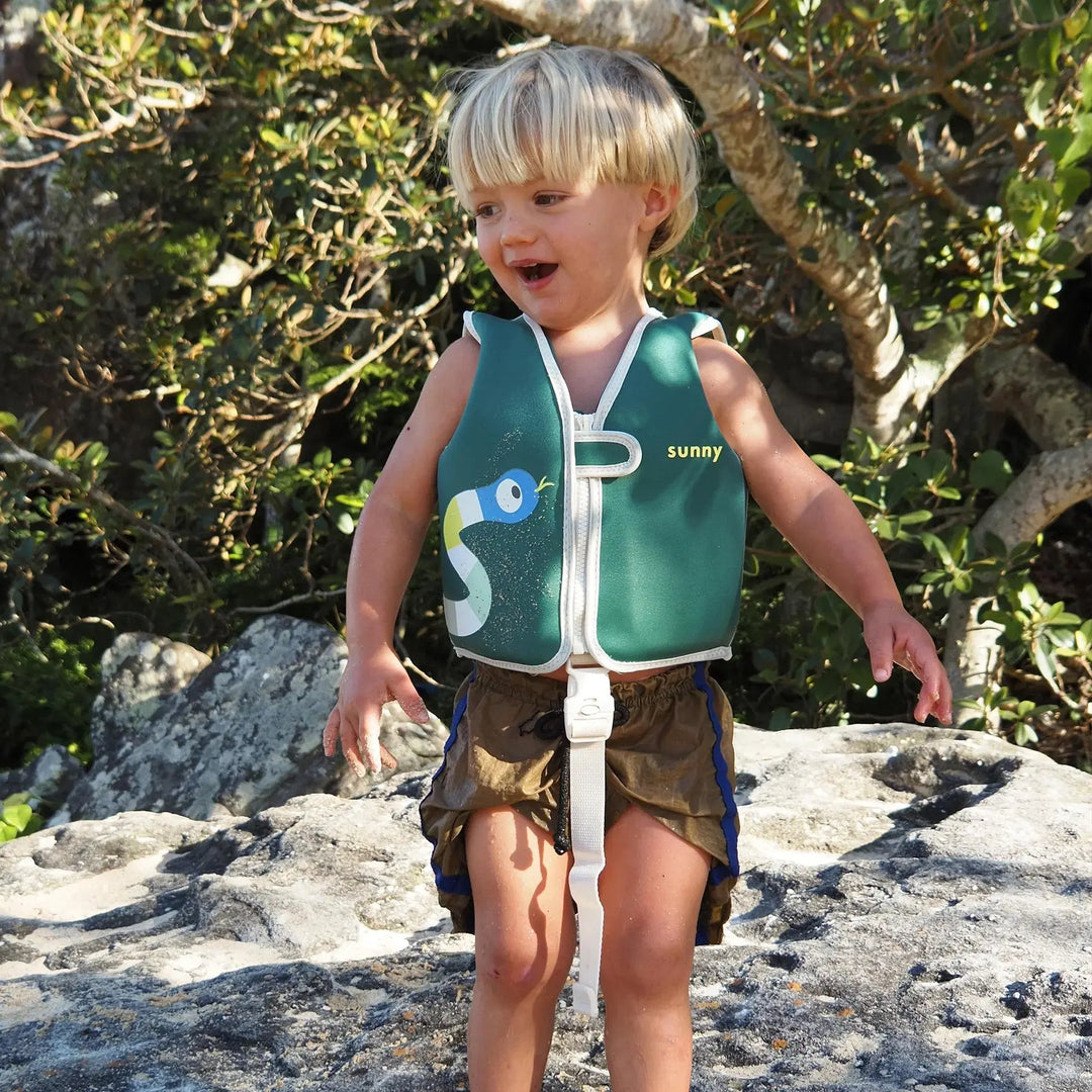 SWIM VEST 1-2 INTO THE JUNGLE GREEN SUNNYLIFE
