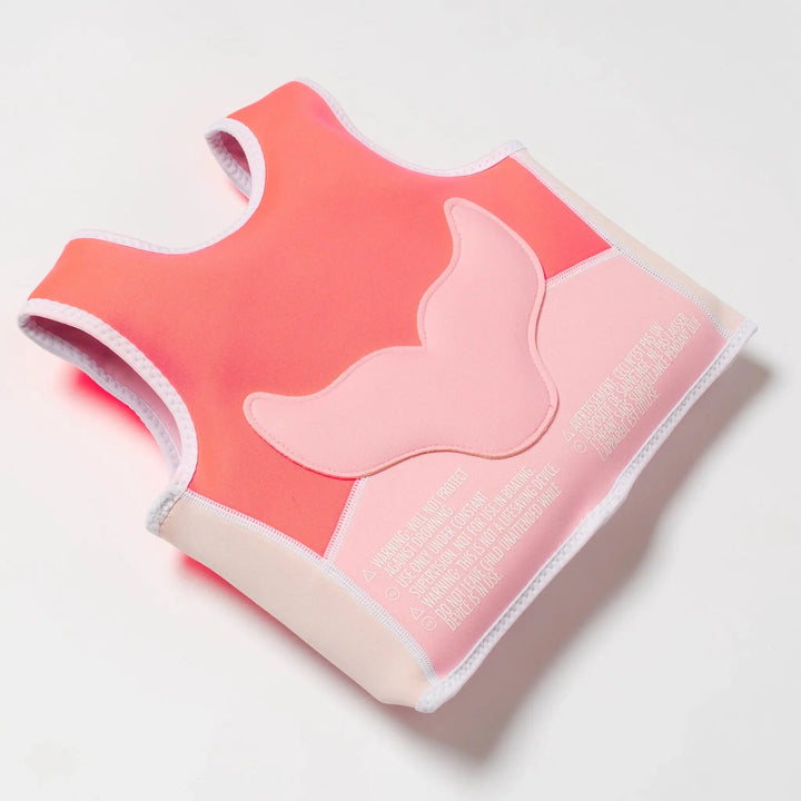 SWIM VEST 1-2 MELODY THE MERMAID NEON STRAWBERRY - BeachLife Concept