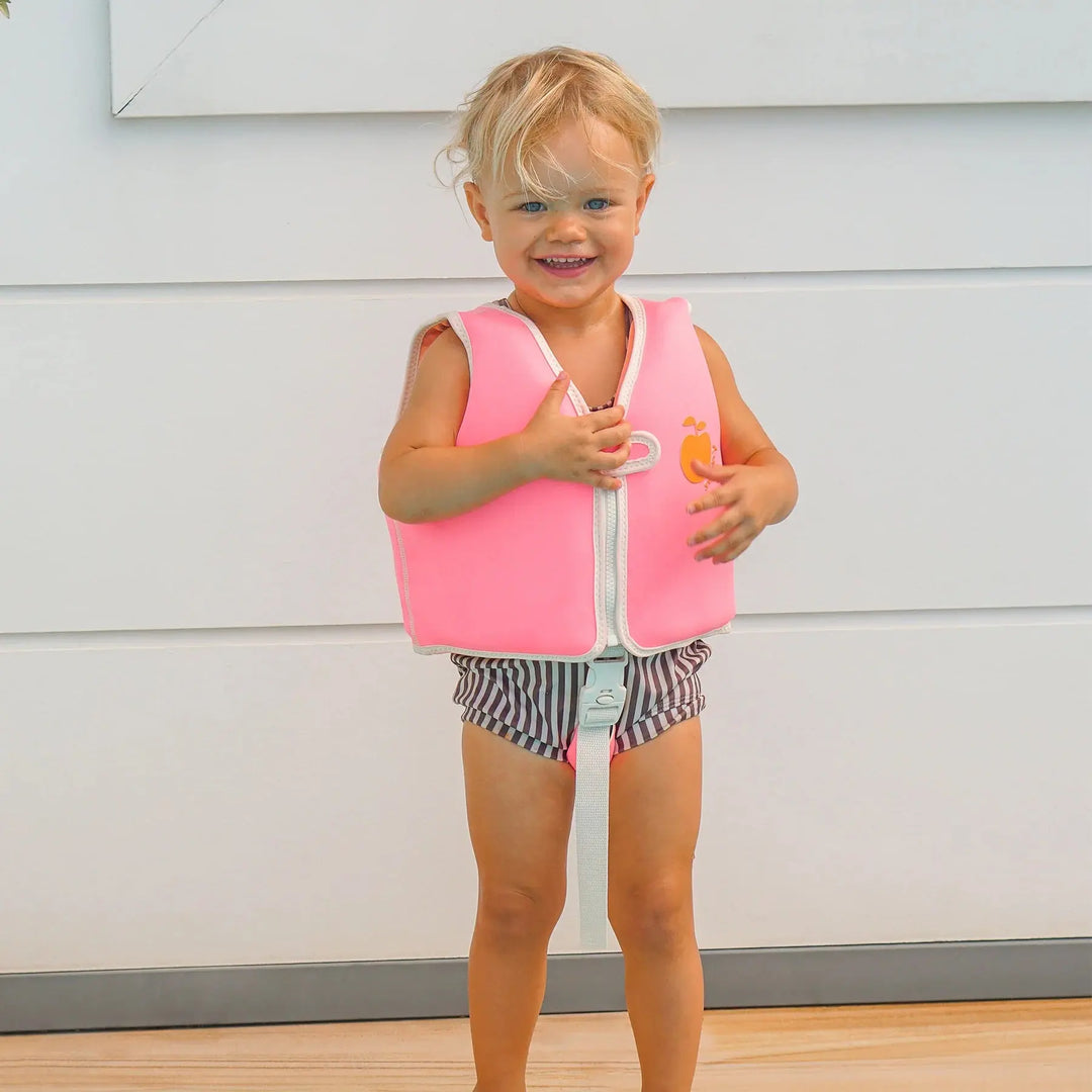SWIM VEST 1-2 POPPY THE PEACH NEON PINK SUNNYLIFE