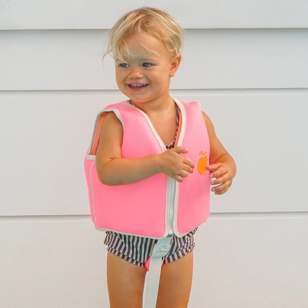 SWIM VEST 1-2 POPPY THE PEACH NEON PINK SUNNYLIFE