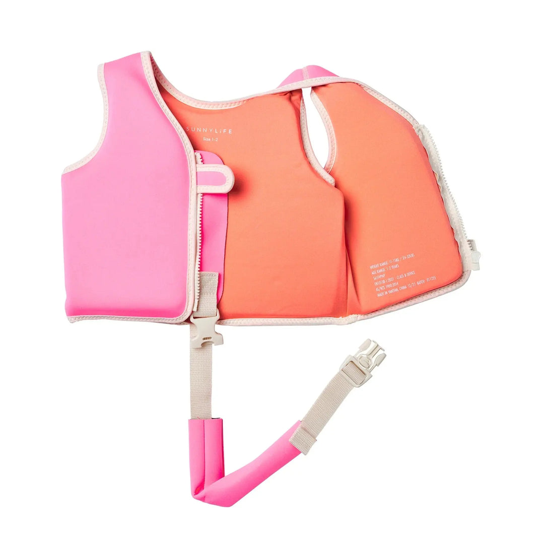 SWIM VEST 1-2 POPPY THE PEACH NEON PINK SUNNYLIFE
