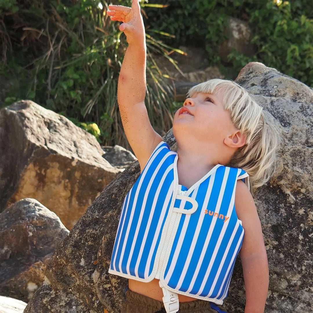 SWIM VEST 1-2 TINO THE TIGER BLUE SUNNYLIFE