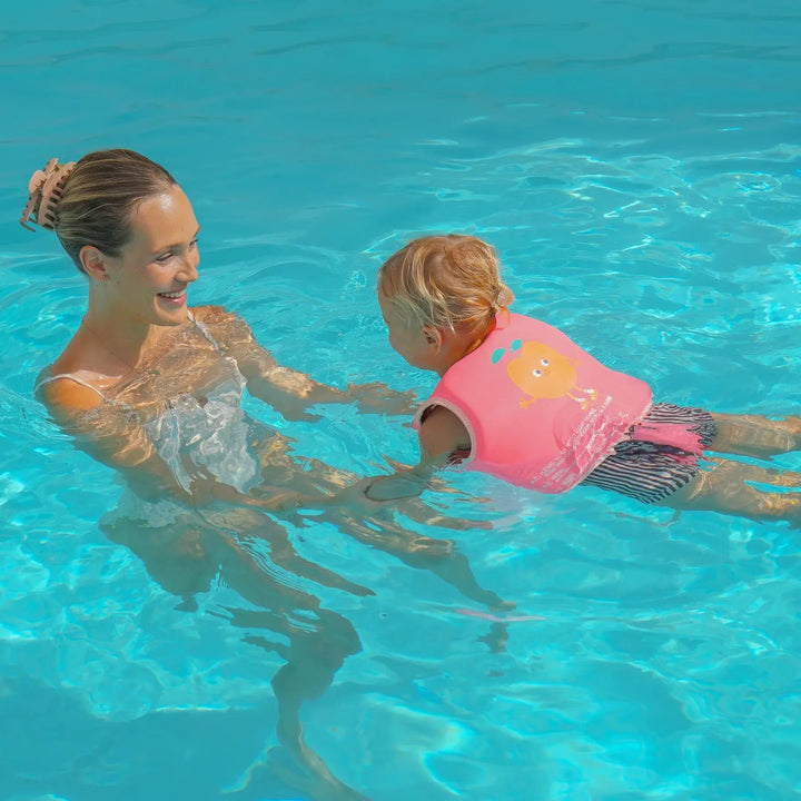 SWIM VEST 2-3 POPPY THE PEACH NEON PINK SUNNYLIFE