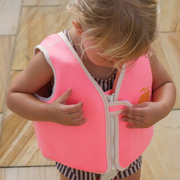 SWIM VEST 2-3 POPPY THE PEACH NEON PINK SUNNYLIFE