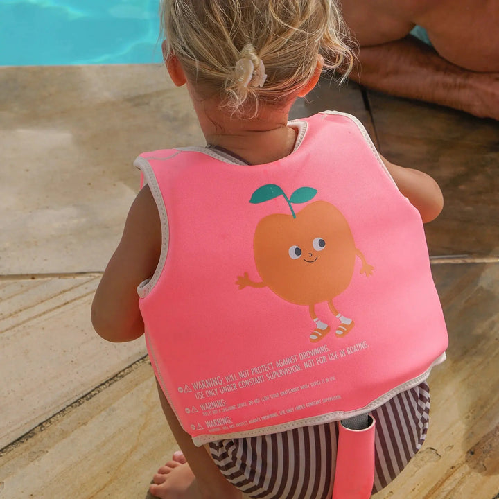 SWIM VEST 2-3 POPPY THE PEACH NEON PINK SUNNYLIFE
