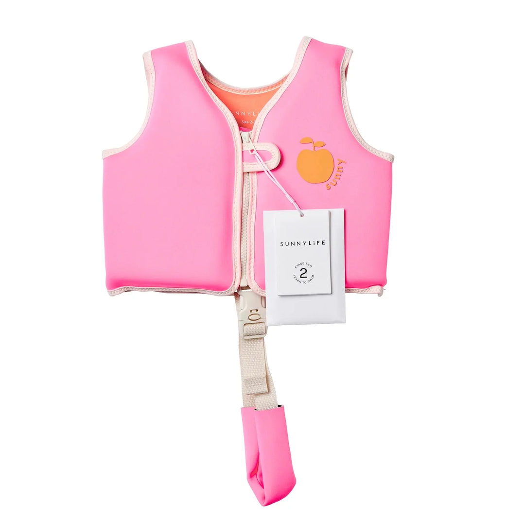 SWIM VEST 2-3 POPPY THE PEACH NEON PINK SUNNYLIFE