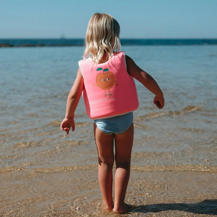 SWIM VEST 3-6 POPPY THE PEACH NEON PINK SUNNYLIFE