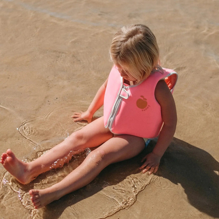SWIM VEST 3-6 POPPY THE PEACH NEON PINK SUNNYLIFE