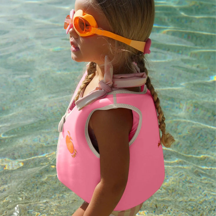 SWIM VEST 3-6 POPPY THE PEACH NEON PINK SUNNYLIFE