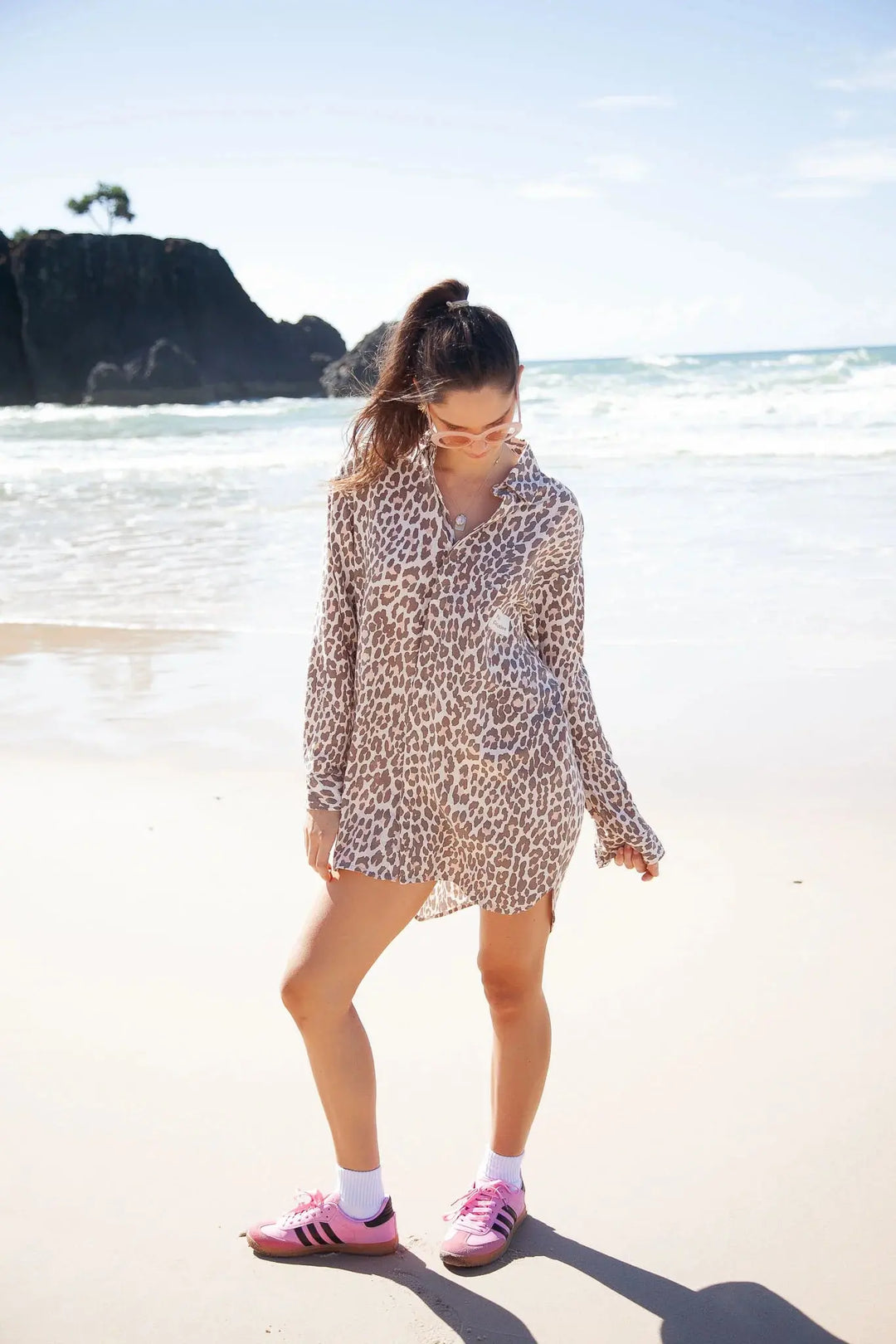 TIGERESS LEOPARD PRINT SHIRT DRESS BeachLife Concept