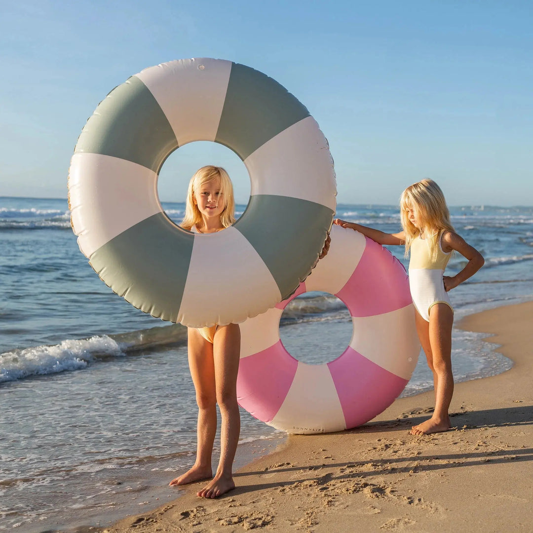 TUBE POOL RING THE VACAY SOFT OLIVE STRIPE BeachLife Concept