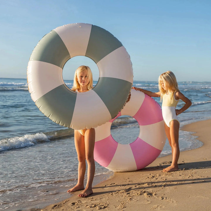 TUBE POOL RING THE VACAY SOFT OLIVE STRIPE BeachLife Concept