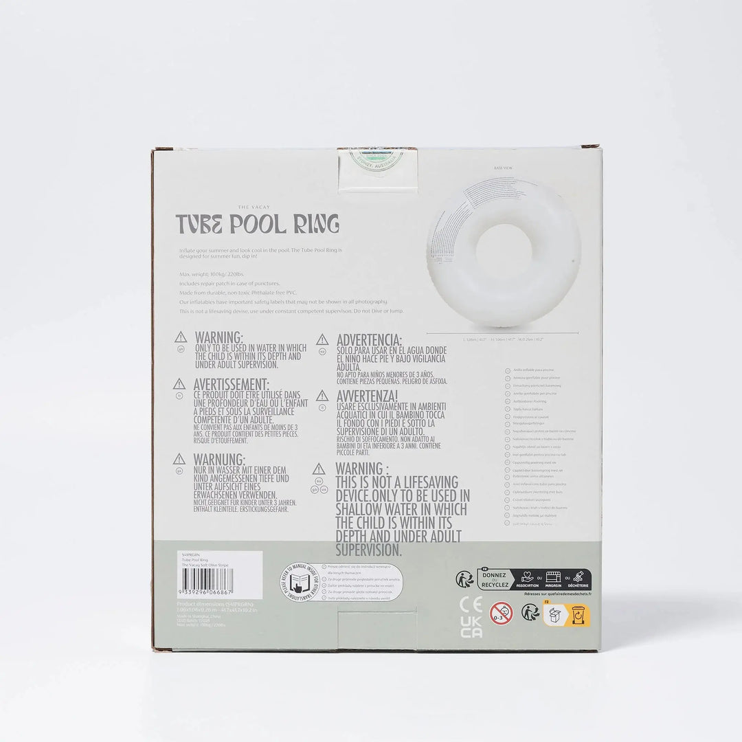 TUBE POOL RING THE VACAY SOFT OLIVE STRIPE BeachLife Concept