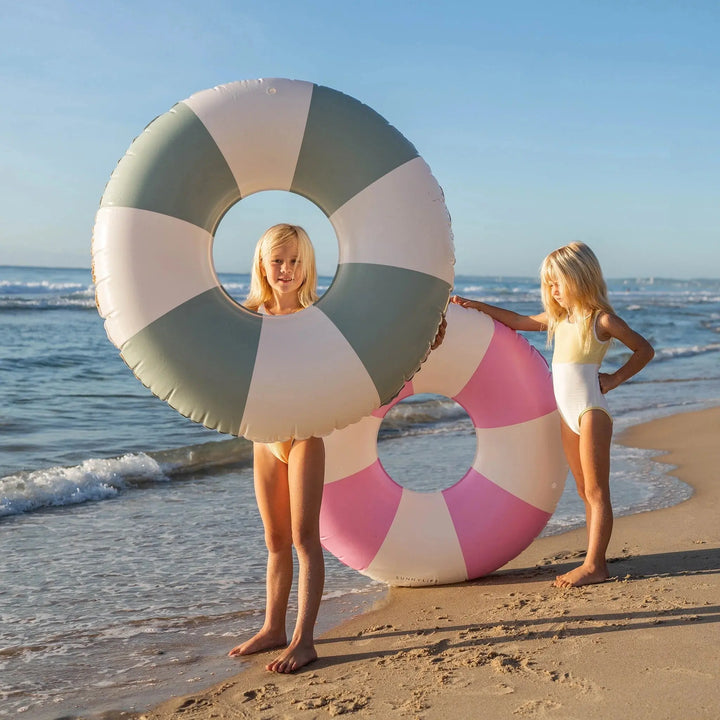 TUBE POOL RING THE VACAY SOFT OLIVE STRIPE - BeachLife Concept