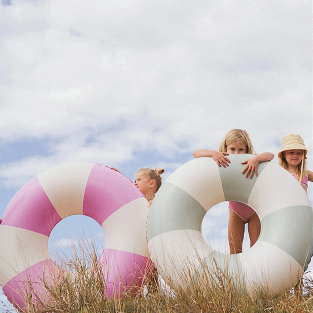 TUBE POOL RING THE VACAY SOFT OLIVE STRIPE - BeachLife Concept