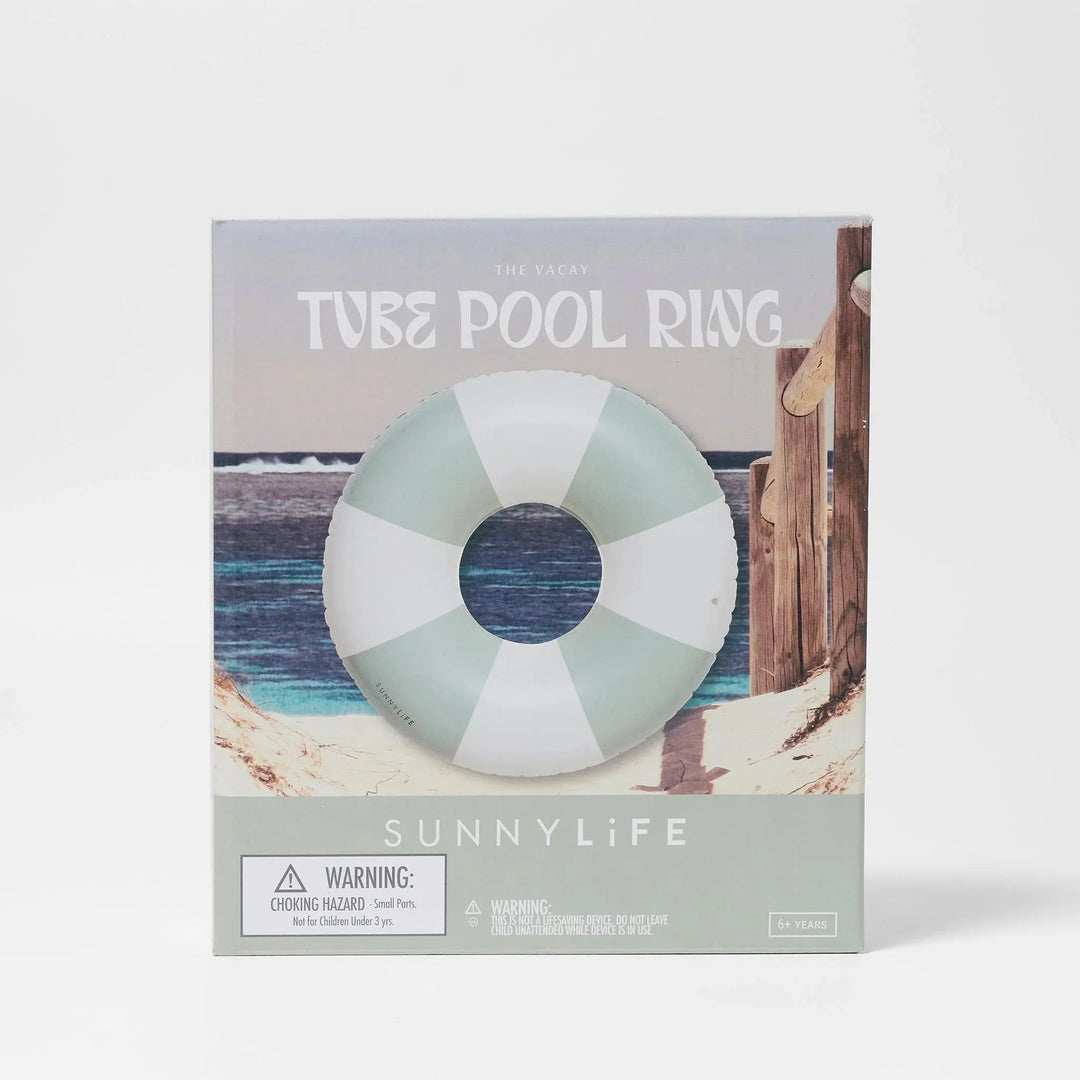 TUBE POOL RING THE VACAY SOFT OLIVE STRIPE - BeachLife Concept