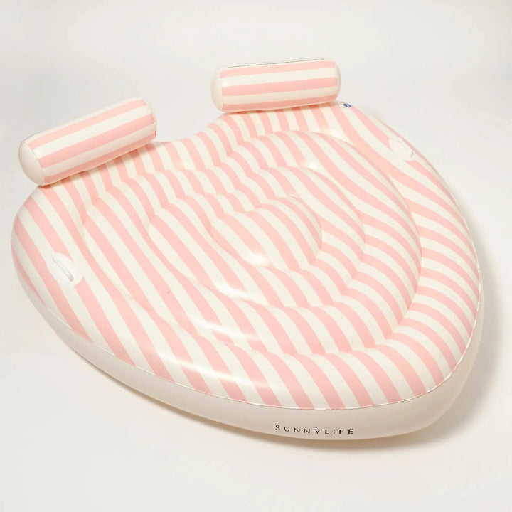 TWIN LIE-ON FLOAT STOLE MY HEART PINK STRIPE - BeachLife Concept