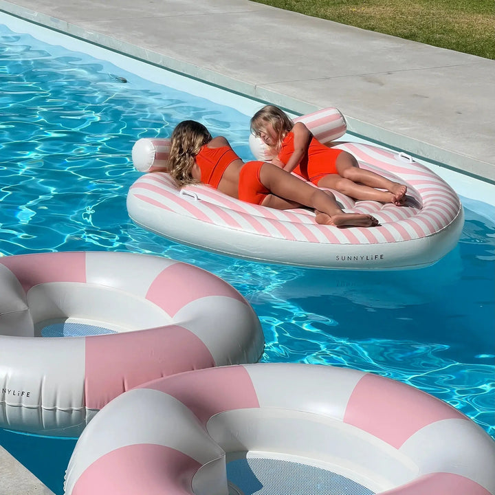 TWIN LIE-ON FLOAT STOLE MY HEART PINK STRIPE - BeachLife Concept