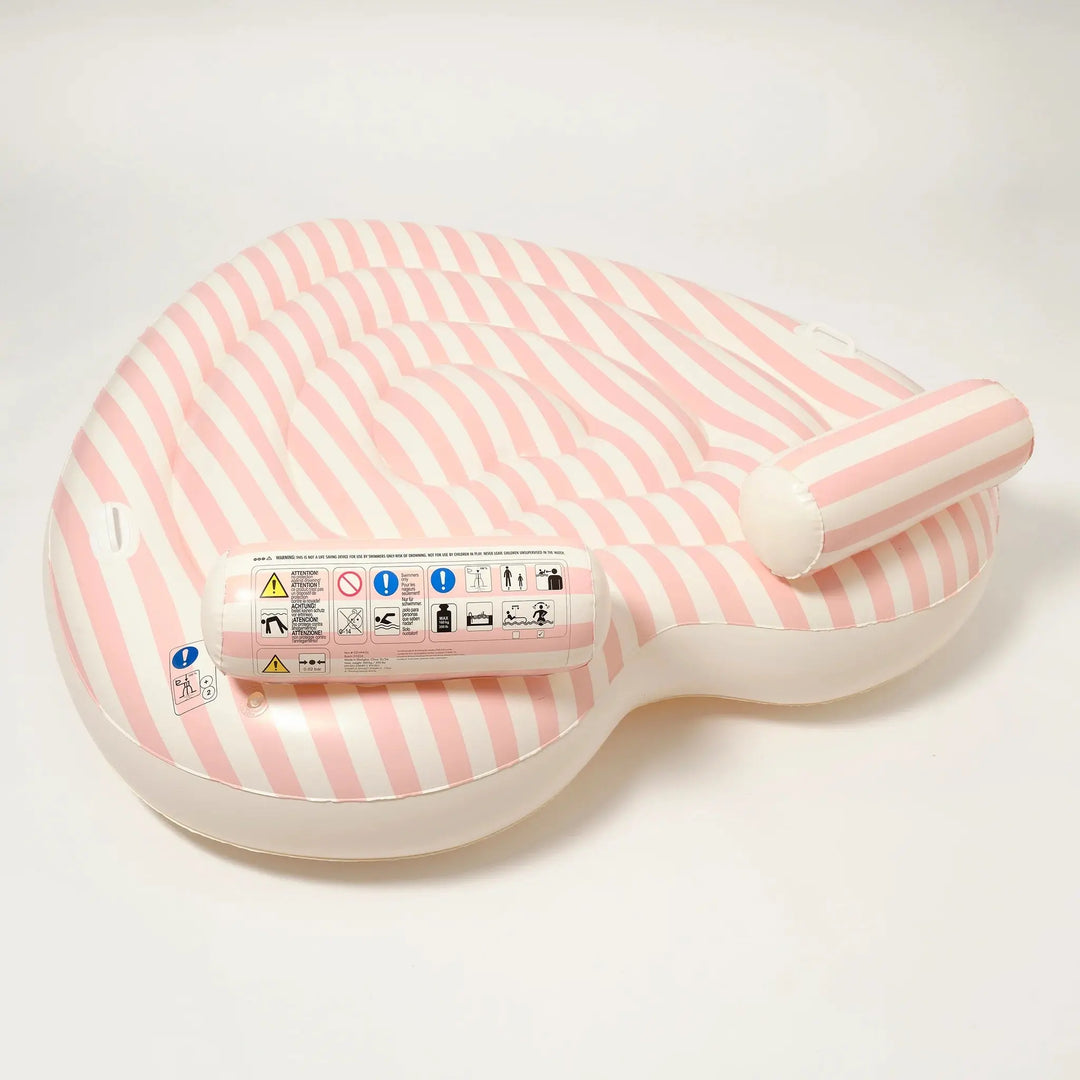 TWIN LIE-ON FLOAT STOLE MY HEART PINK STRIPE - BeachLife Concept