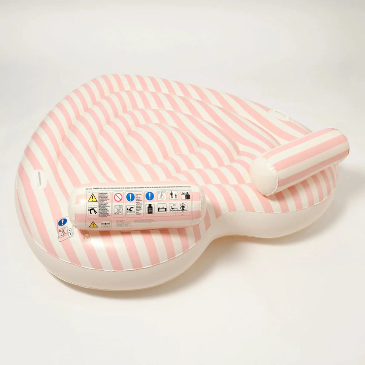 TWIN LIE-ON FLOAT STOLE MY HEART PINK STRIPE - BeachLife Concept