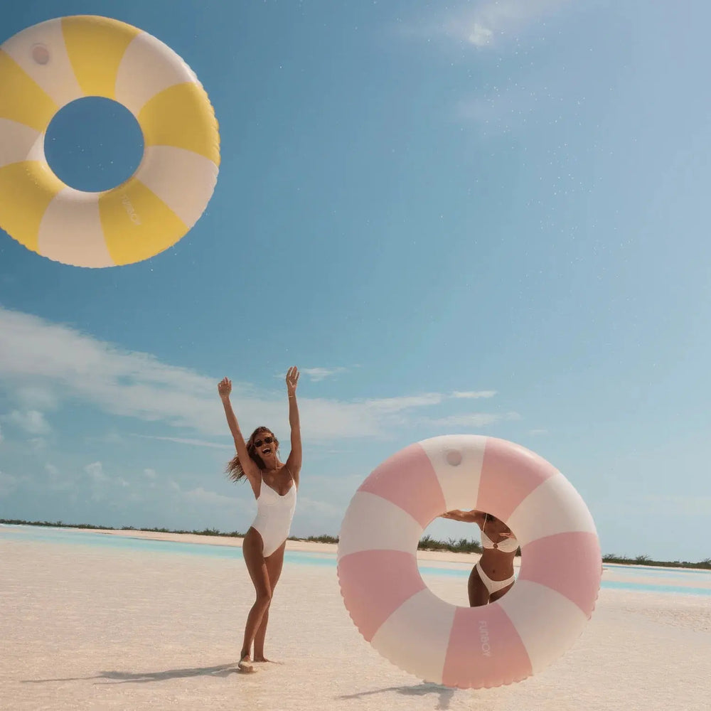 VINTAGE TUBE POOL FLOAT YELLOW - BeachLife Concept