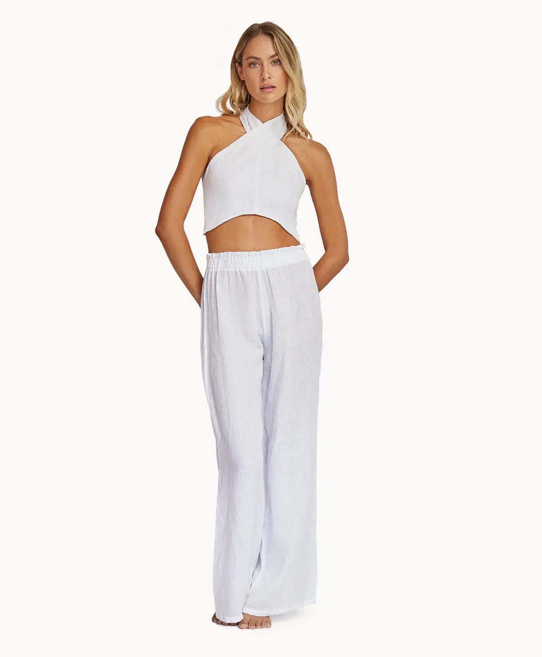 WATER LILY LINEN WRAP TOP - BeachLife Concept